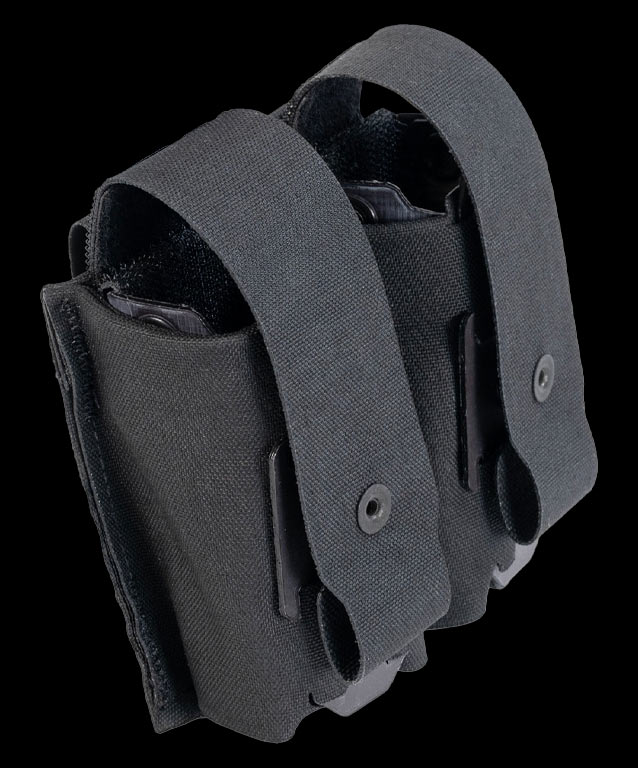double Pistol Mag Pouch Tank Track with flap